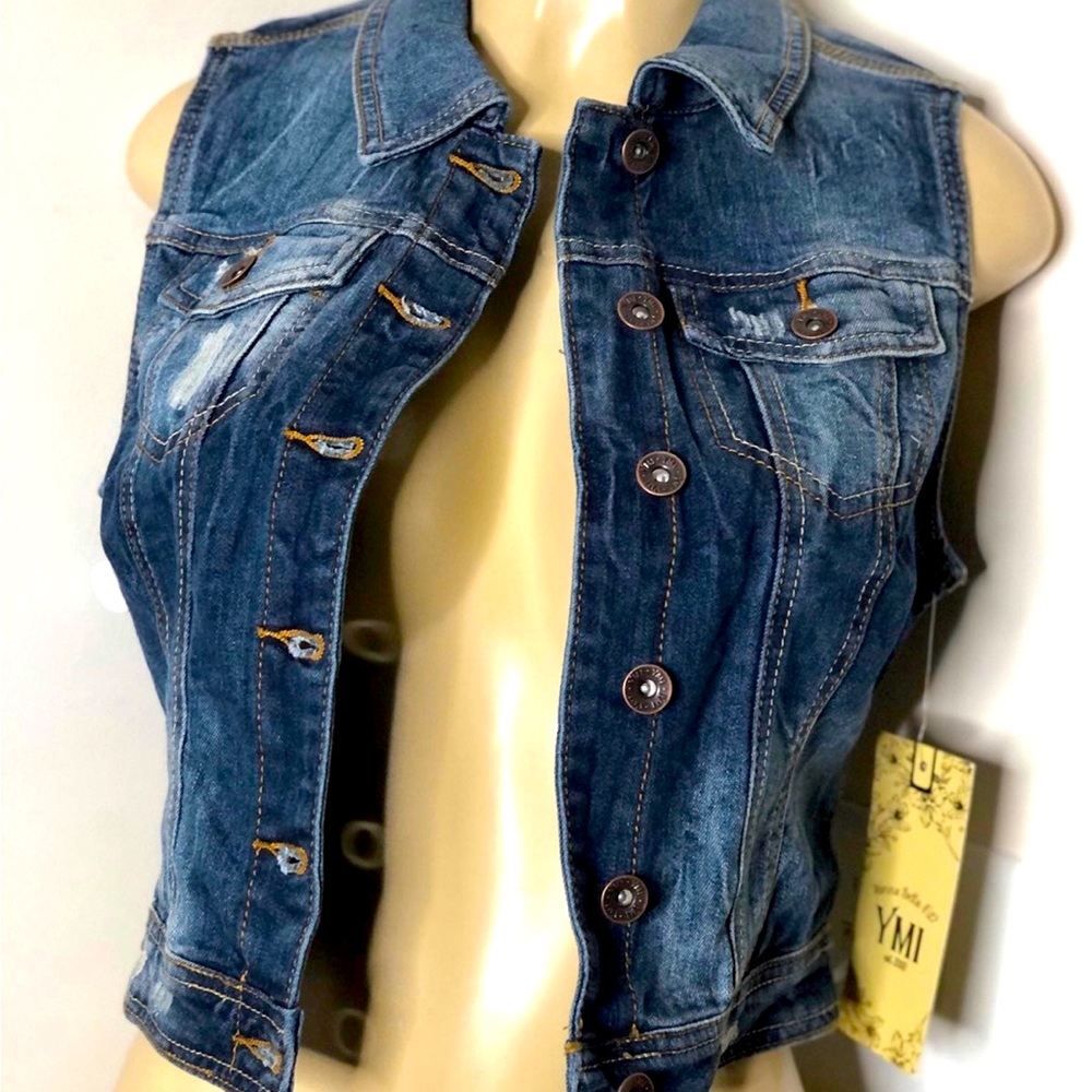 YMI jeans denim jacket vest.